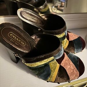 Coach Women's Colorful Patchwork Mules